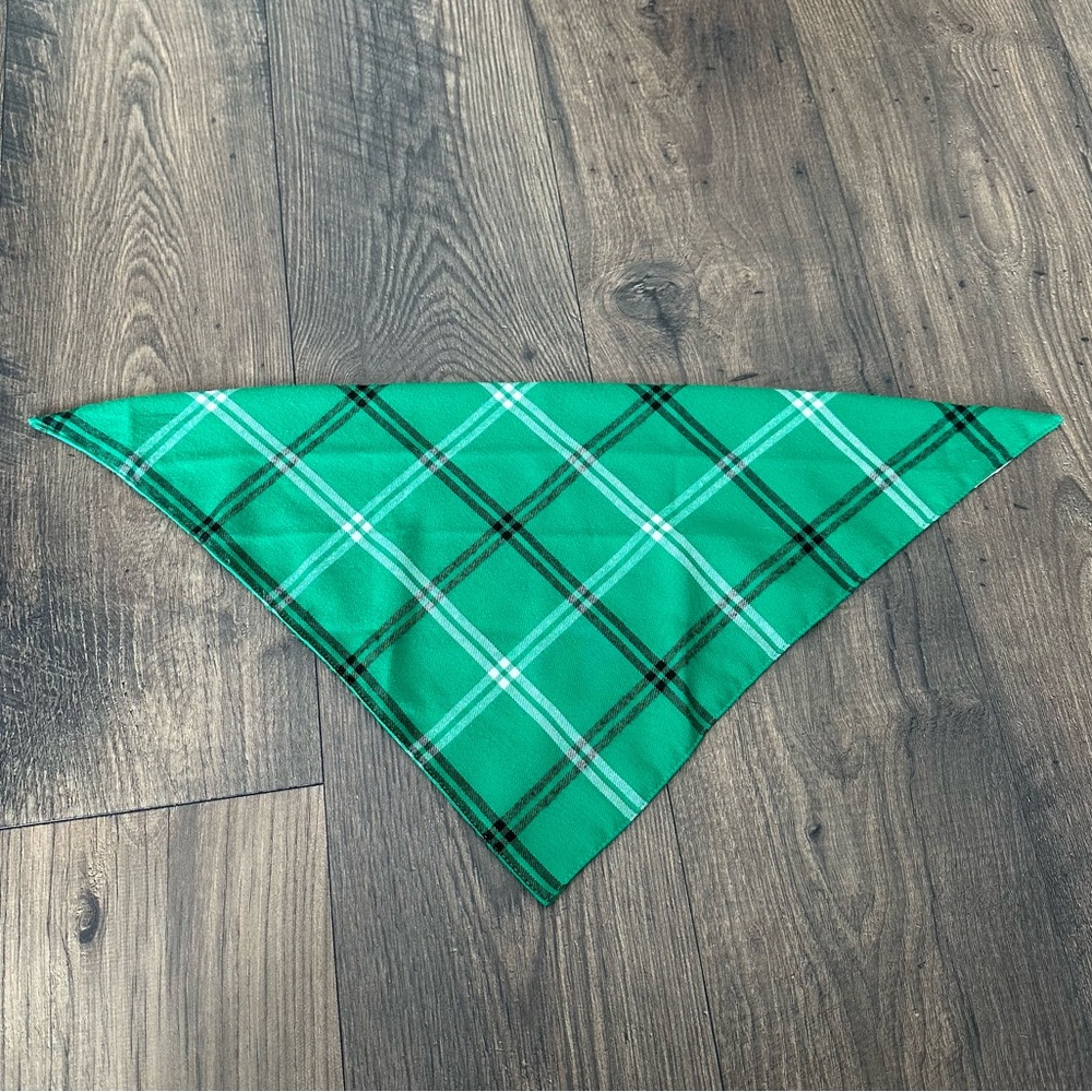 gogo Martingale Green Dog Collar & Plaid Bandana - Picture 5 of 5
